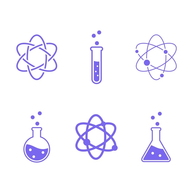 Diseño de ilustraciones vectoriales del conjunto de iconos de ciencia de laboratorio