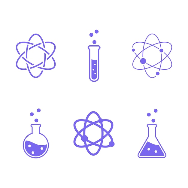 Vector diseño de ilustraciones vectoriales del conjunto de iconos de ciencia de laboratorio