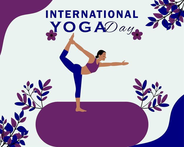 Diseño de ilustraciones vectoriales para el Día Internacional del Yoga para carteles y pancartas de redes sociales