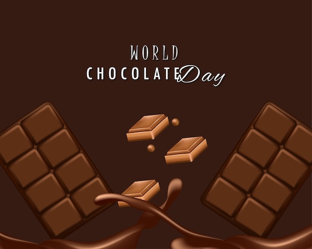 Diseño de ilustraciones vectoriales para el Día Mundial del Chocolate para carteles y pancartas de redes sociales