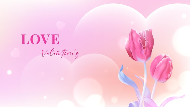 Diseño de ilustraciones vectoriales para el Día de San Valentín corazones con flores