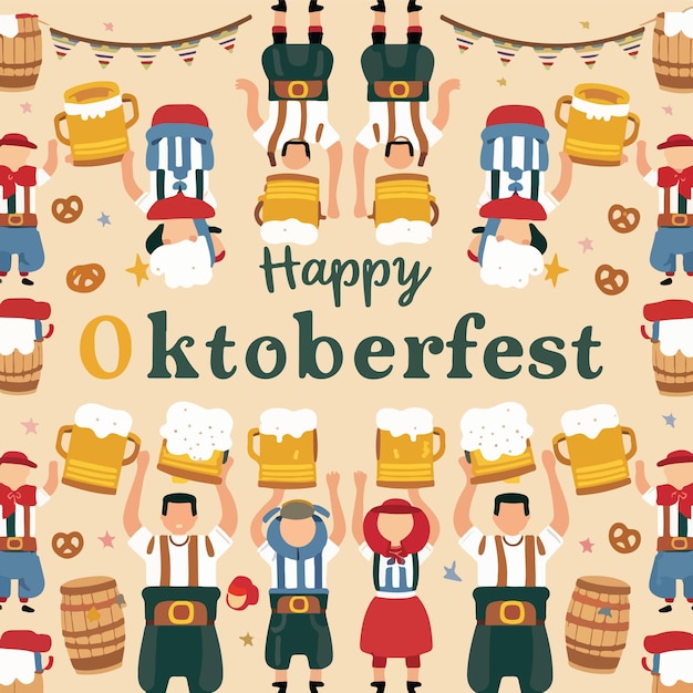 Diseño de ilustraciones vectoriales para el Happy Oktoberfest