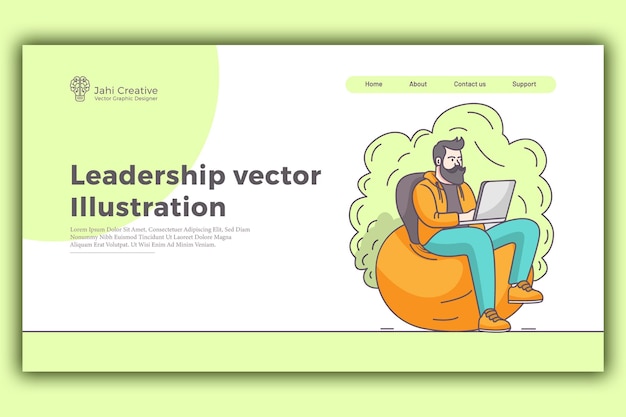Vector diseño de ilustraciones vectoriales del héroe del sitio web