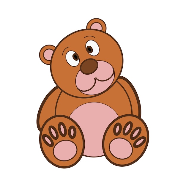 Diseño de ilustraciones vectoriales para el icono de juguete de peluche lindo