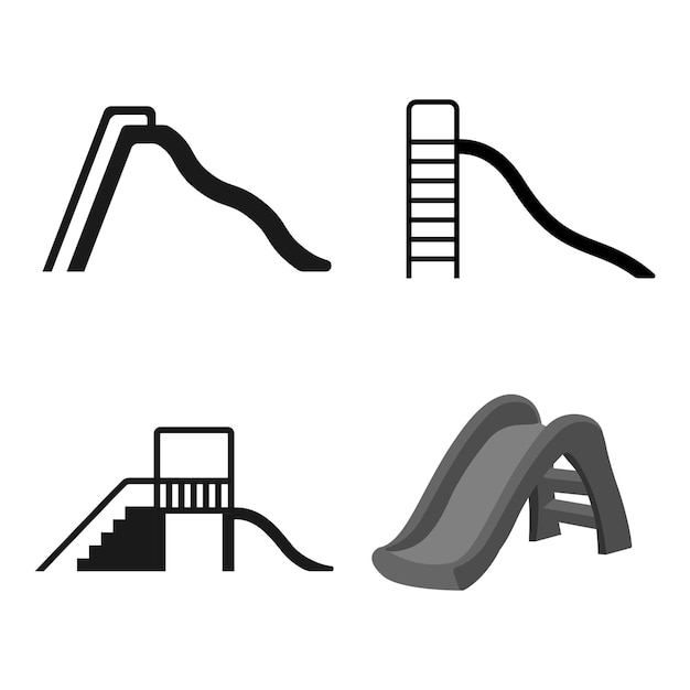 Diseño de ilustraciones vectoriales de iconos de diapositivas para niños