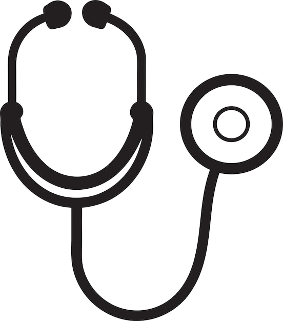 Diseño de ilustraciones vectoriales de íconos de estetoscopio para la atención médica