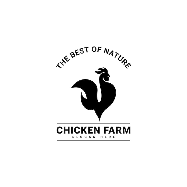 Diseño de ilustraciones vectoriales del logotipo de la granja de pollo