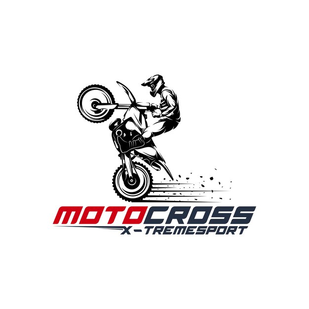 Diseño de ilustraciones vectoriales del logotipo de Motocross El resumen del logotipo Motocross Freestyle