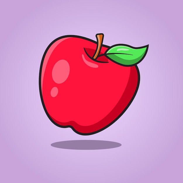 Diseño de ilustraciones vectoriales de manzanas rojas frescas y deliciosas