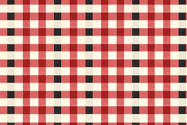 Diseño de ilustraciones vectoriales de patrón Gingham a cuadros rojo y beige