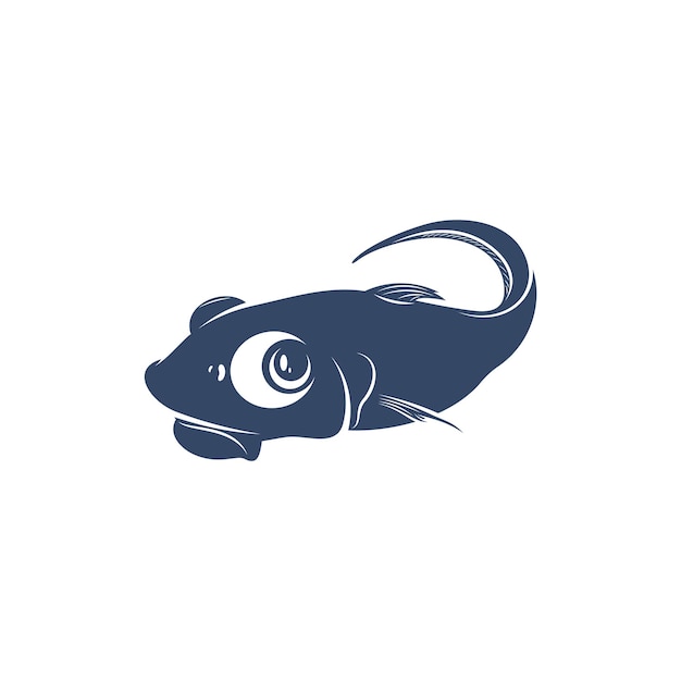Diseño de ilustraciones vectoriales de peces de aguas profundas Diseño del logotipo de peces de mar profundo Plantilla
