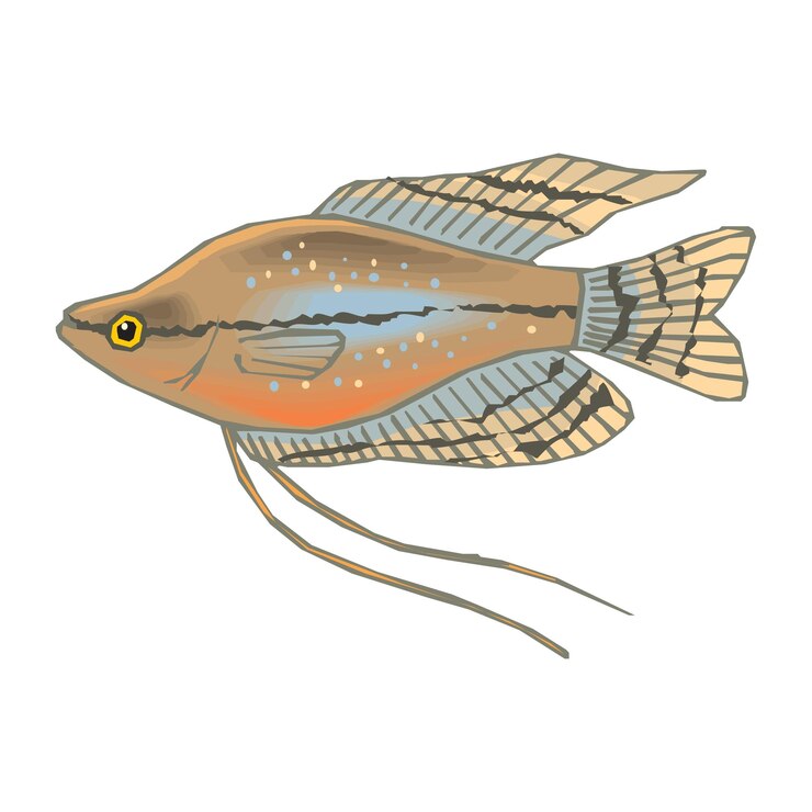 Vector diseño de ilustraciones vectoriales de peces coloridos de estilo vintage creativo 10
