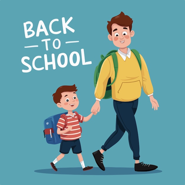Diseño de ilustraciones vectoriales planas de Back to School