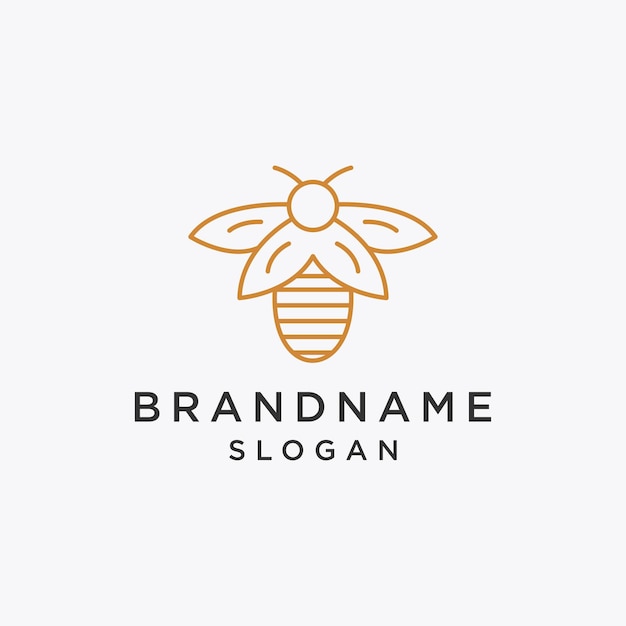 Diseño de ilustraciones vectoriales de la plantilla del logotipo de la abeja melífera