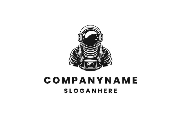 Diseño de ilustraciones vectoriales de la plantilla del logotipo del astronauta