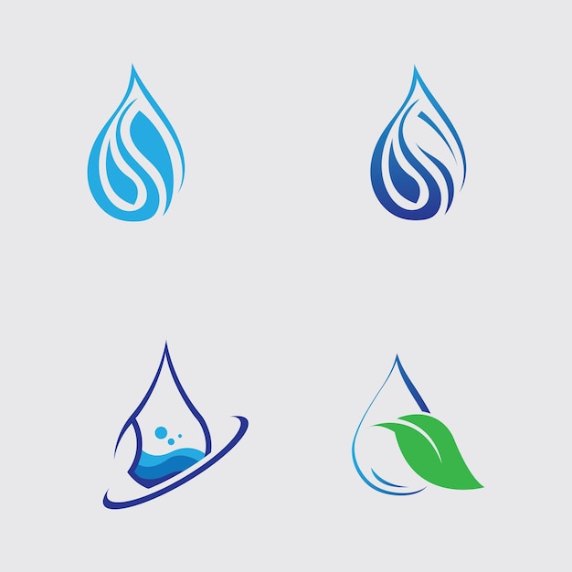 Diseño de ilustraciones vectoriales de la plantilla del logotipo de la gota de agua