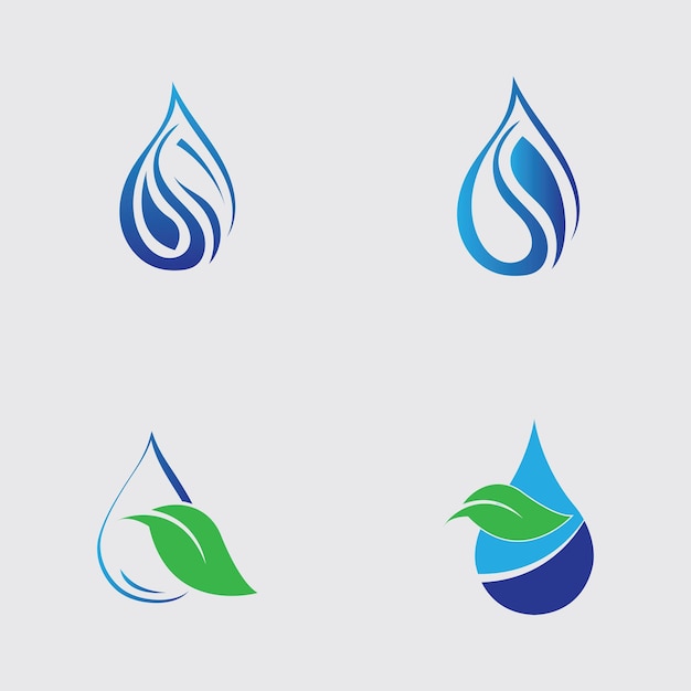 Diseño de ilustraciones vectoriales de la plantilla del logotipo de la gota de agua