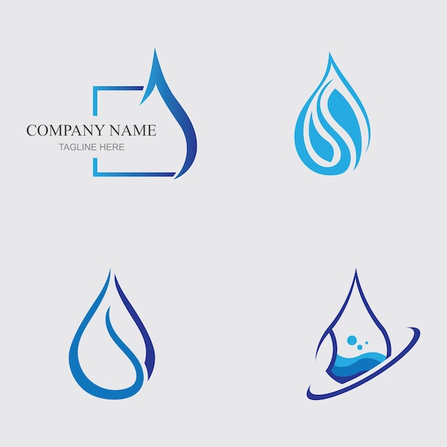 Diseño de ilustraciones vectoriales de la plantilla del logotipo de la gota de agua