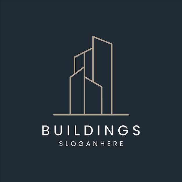 Diseño de ilustraciones vectoriales de plantillas de logotipos de edificios