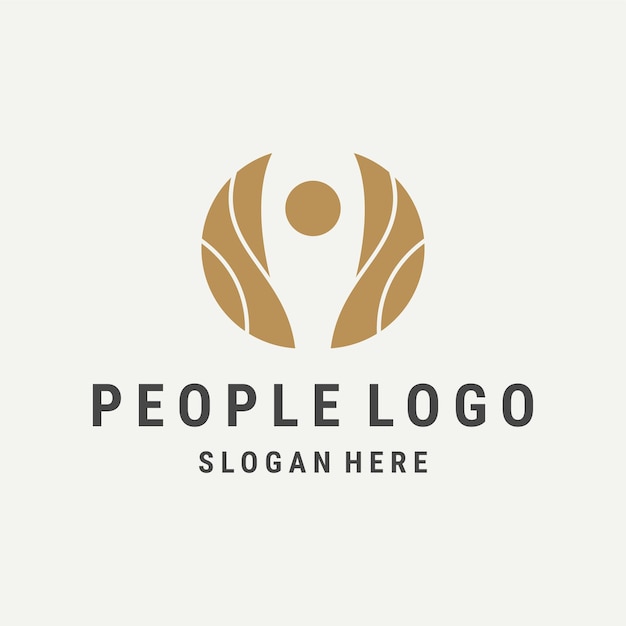 Diseño de ilustraciones vectoriales de plantillas de logotipos de personas