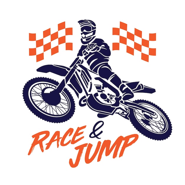 Diseño de ilustraciones vectoriales de salto de motocross Enduro