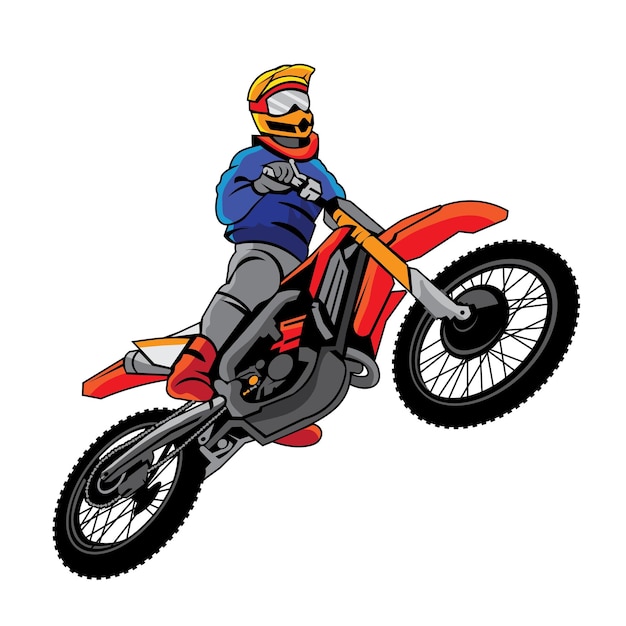 Diseño de ilustraciones vectoriales de salto de motocross Enduro