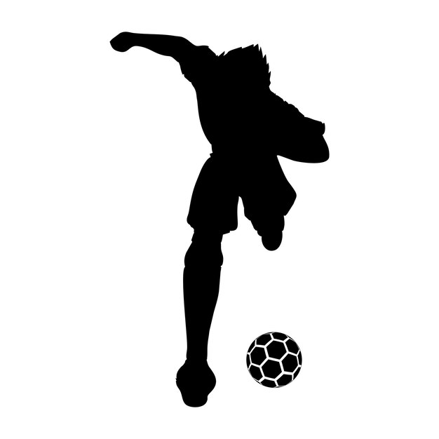 Vector diseño de ilustraciones vectoriales de silueta de jugador de fútbol