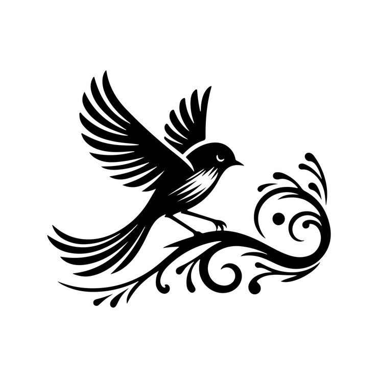 Diseño de ilustraciones vectoriales de siluetas de aves