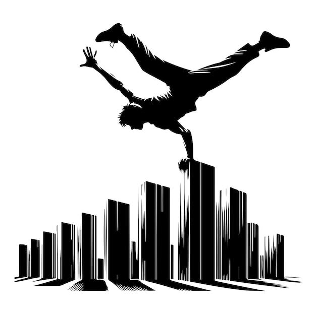 Diseño de ilustraciones vectoriales de siluetas de parkour