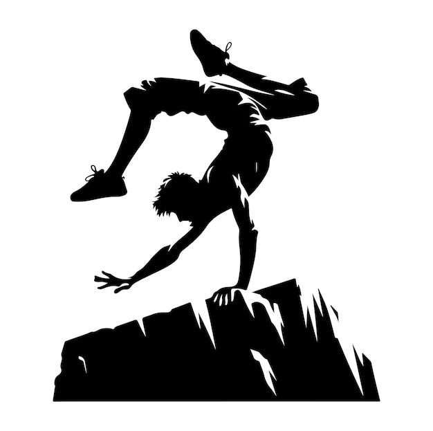 Diseño de ilustraciones vectoriales de siluetas de parkour