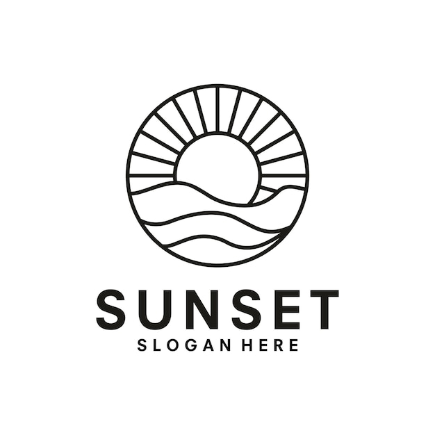 Diseño de ilustraciones vectoriales de símbolos abstractos del logotipo del sol