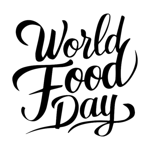 Diseño de ilustraciones vectoriales de tipografía negra para el Día de la Alimentación