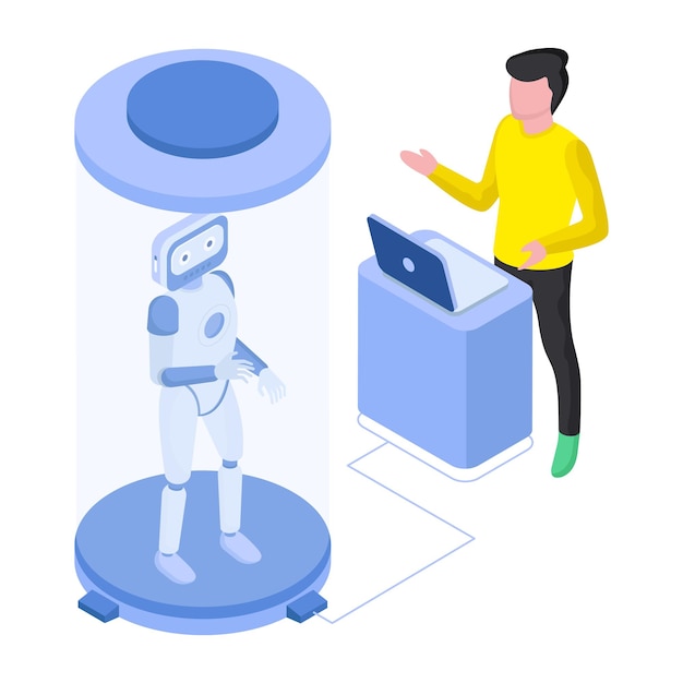 Un diseño ilustrado de un robot