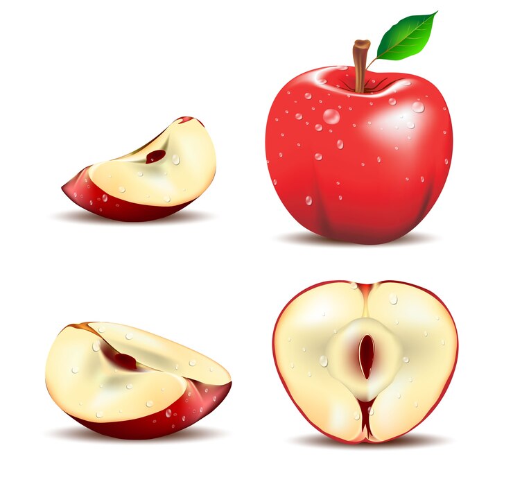 Diseño ilustrador de manzana roja