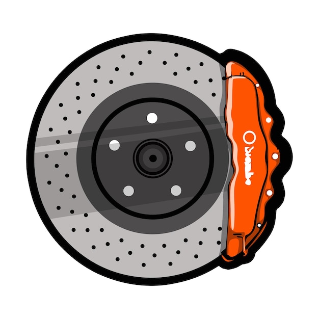 diseño de ilustrador vectorial de frenos de disco de automóviles de carreras