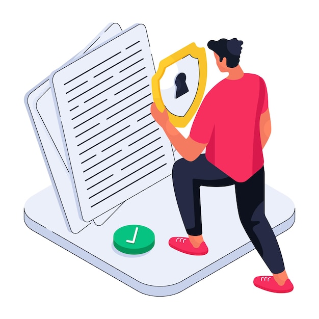 Un diseño ilustrativo de un archivo seguro