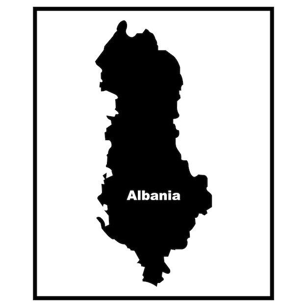 Diseño ilustrativo del icono vectorial del mapa de Albania