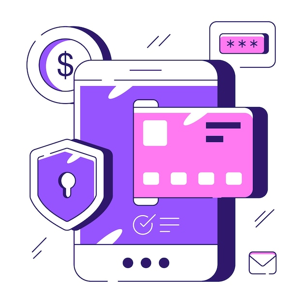 Un diseño ilustrativo de pago seguro