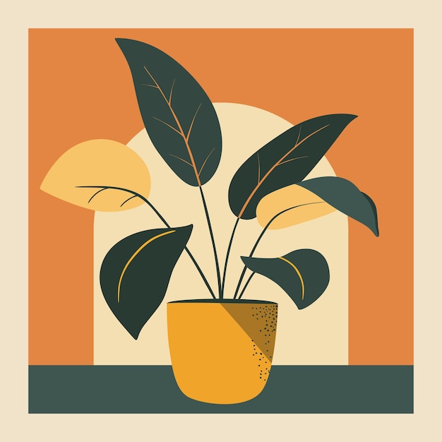 Vector diseño ilustrativo de plantas en maceta para interiores