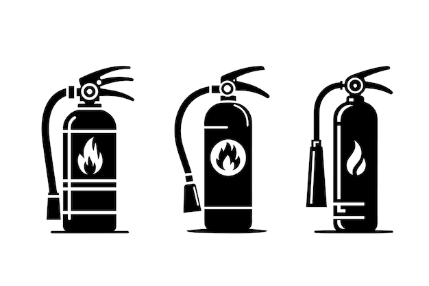 Diseño ilustrativo de la silueta del extintor de incendios