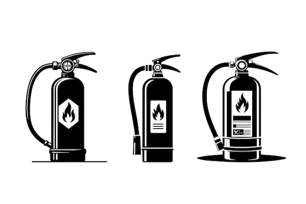 Diseño ilustrativo de la silueta del extintor de incendios