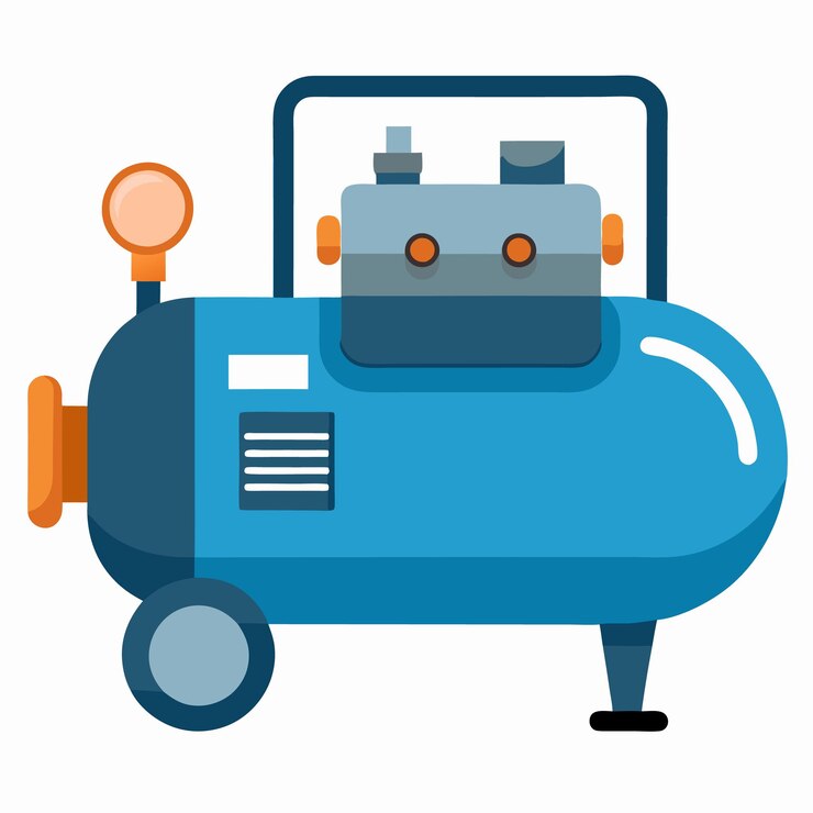 Vector diseño ilustrativo vectorial del compresor de aire