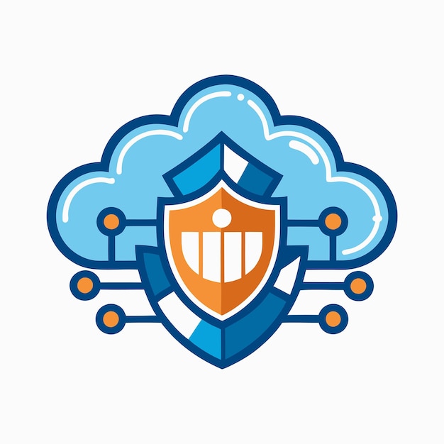 Diseño ilustrativo vectorial de la tecnología de logotipo de computación en la nube
