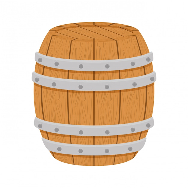 Diseño de imagen de icono de barril de madera