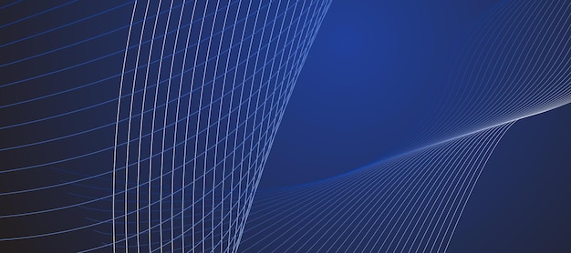 Diseño de imágenes vectoriales de banderas de fondo de línea abstracta azul