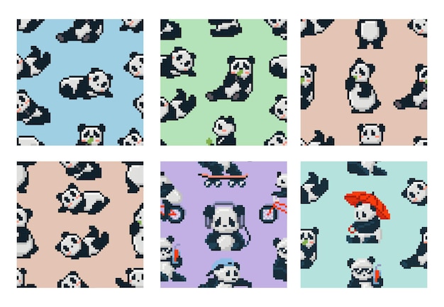 Diseño de impresión de animales para envolver papel, papeles de pared para niños o tela de ropa Conjunto de fondo vectorial sin costuras