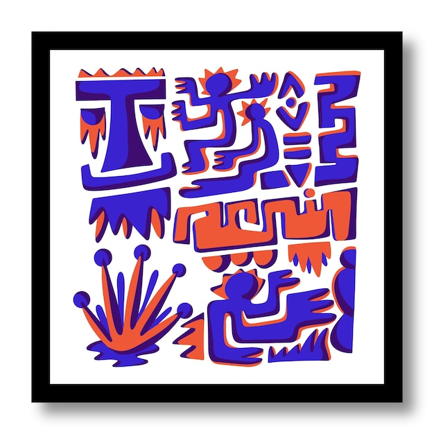 Diseño de impresión de arte abstracto étnico