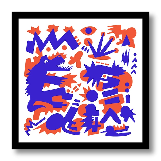 Diseño de impresión de arte abstracto étnico
