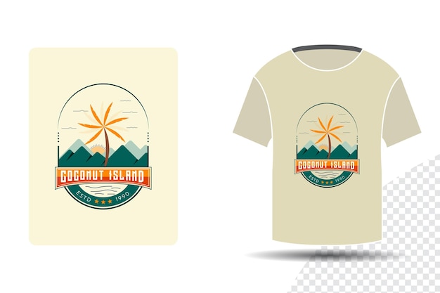 diseño de impresión de camiseta de isla de coco