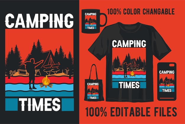 Diseño de impresión de campamento